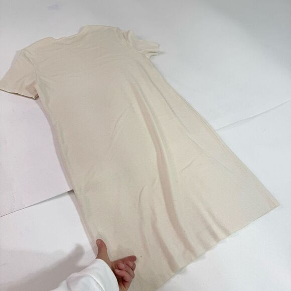 GISPA Dress Womens Medium Cream Knit Wool Crewneck Classic Neutral Minimalist - Picture 8 of 13